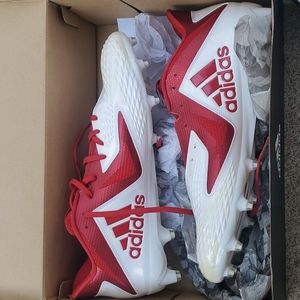 Adidas red and white football cleats